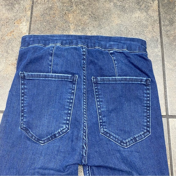 Women’s Free People Shoe Tie Lace Up Denim Blue Jeans Size 25 - Picture 4 of 6